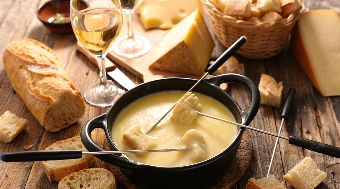 cheese fondue and bread