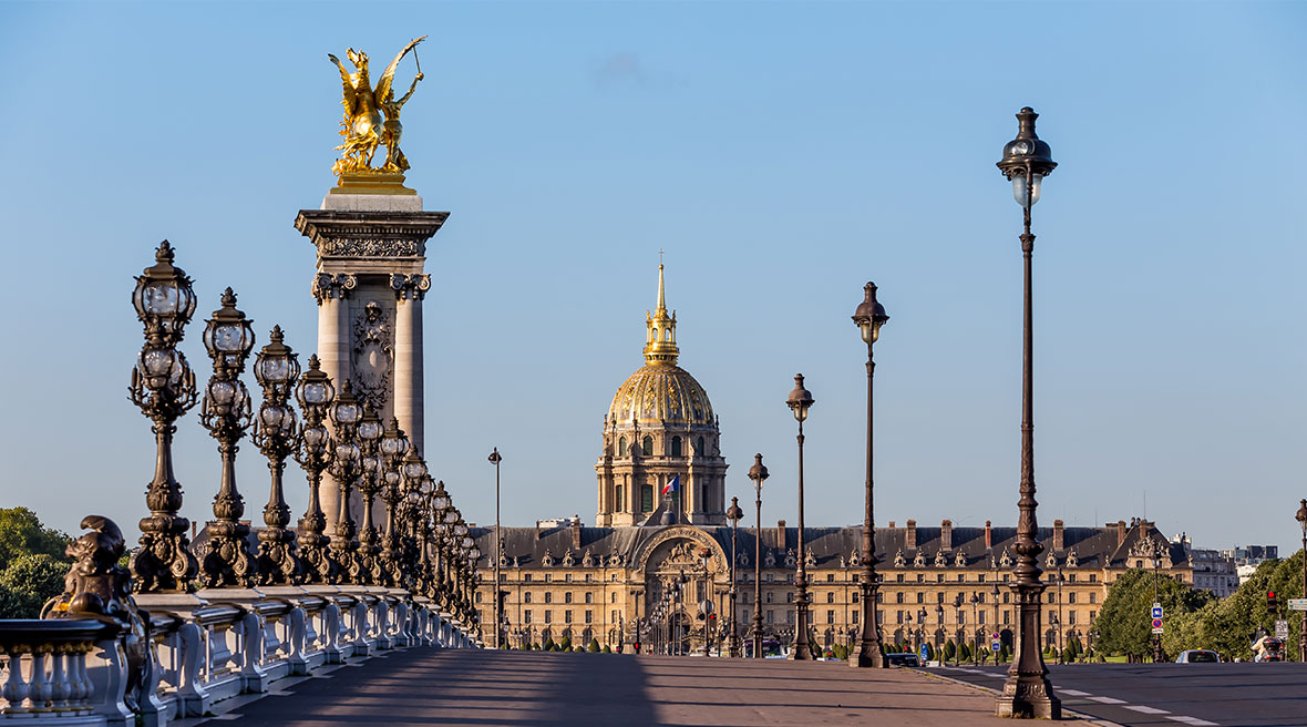 Alexander III Bridge in Paris in the morning 
