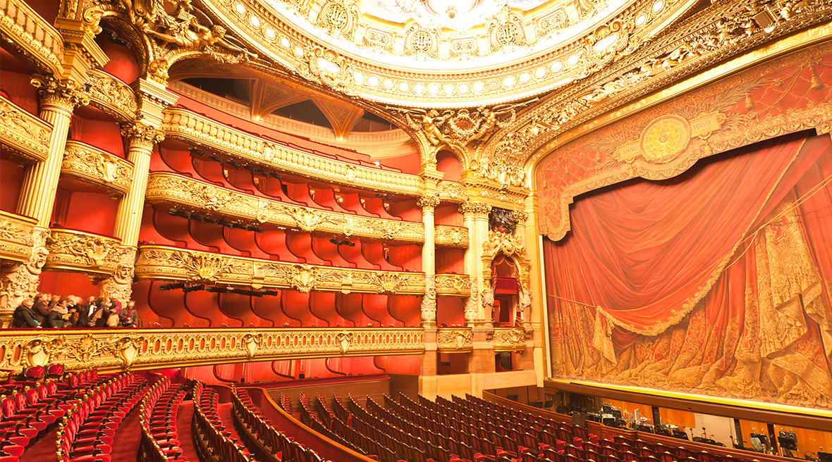 The interior of grand Opera in Paris