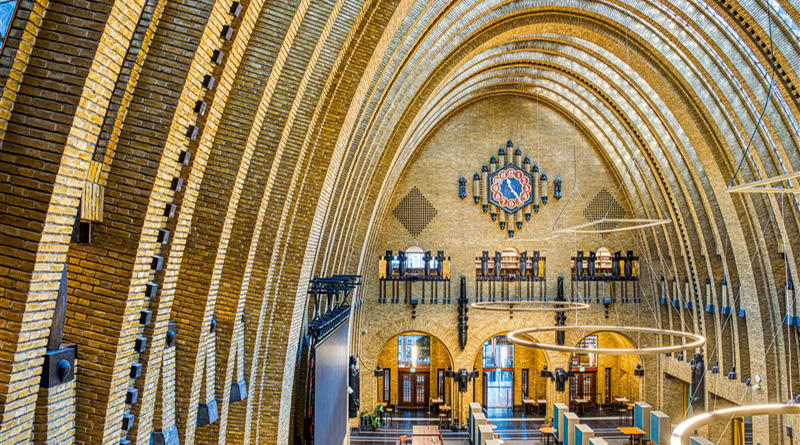 With soaring arches, the grand art-deco style public library in Utrecht feels like a cathedral