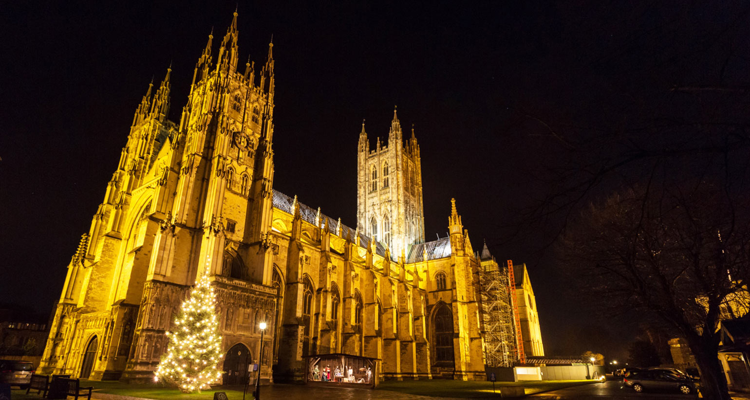 Cathédrale de Canterbury pendant les fêtes de Noël
