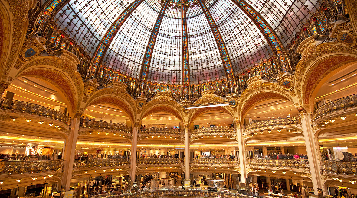 Galeries Lafayette Dome with shops beneath it