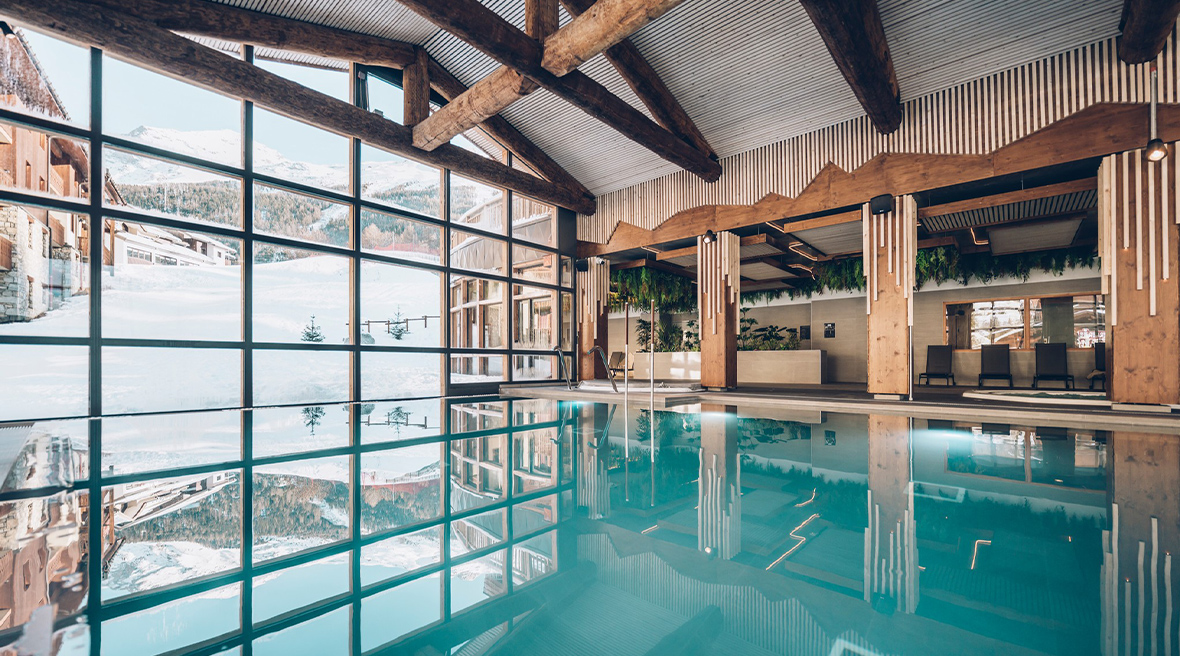 After ski-school head to the luxury indoor pool at the 5-star Balcons Platinium apartments, with huge poolside windows overlooking the stunning mountains.